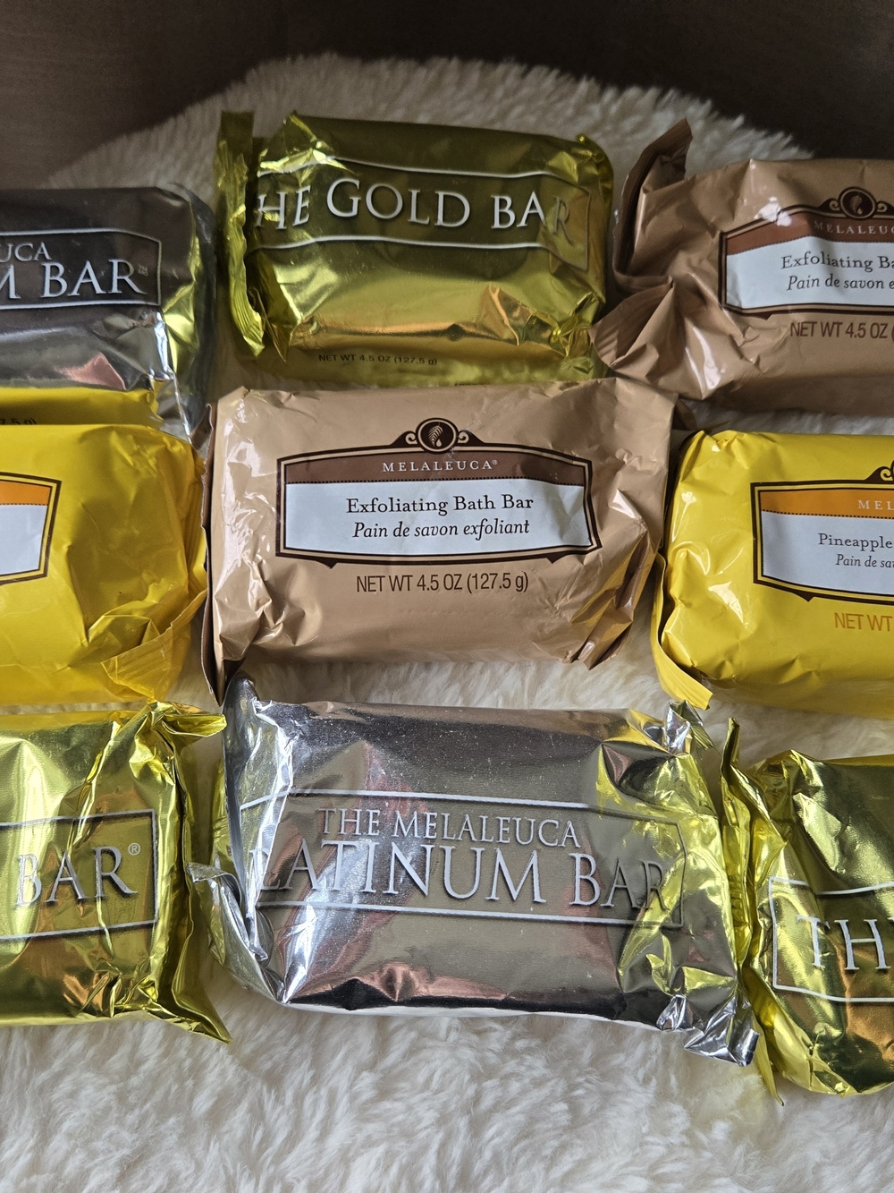 9 Melaleuca Soap Bars. Exfoliating, Pineapple Mango, Platinum And Gold Bath Bars